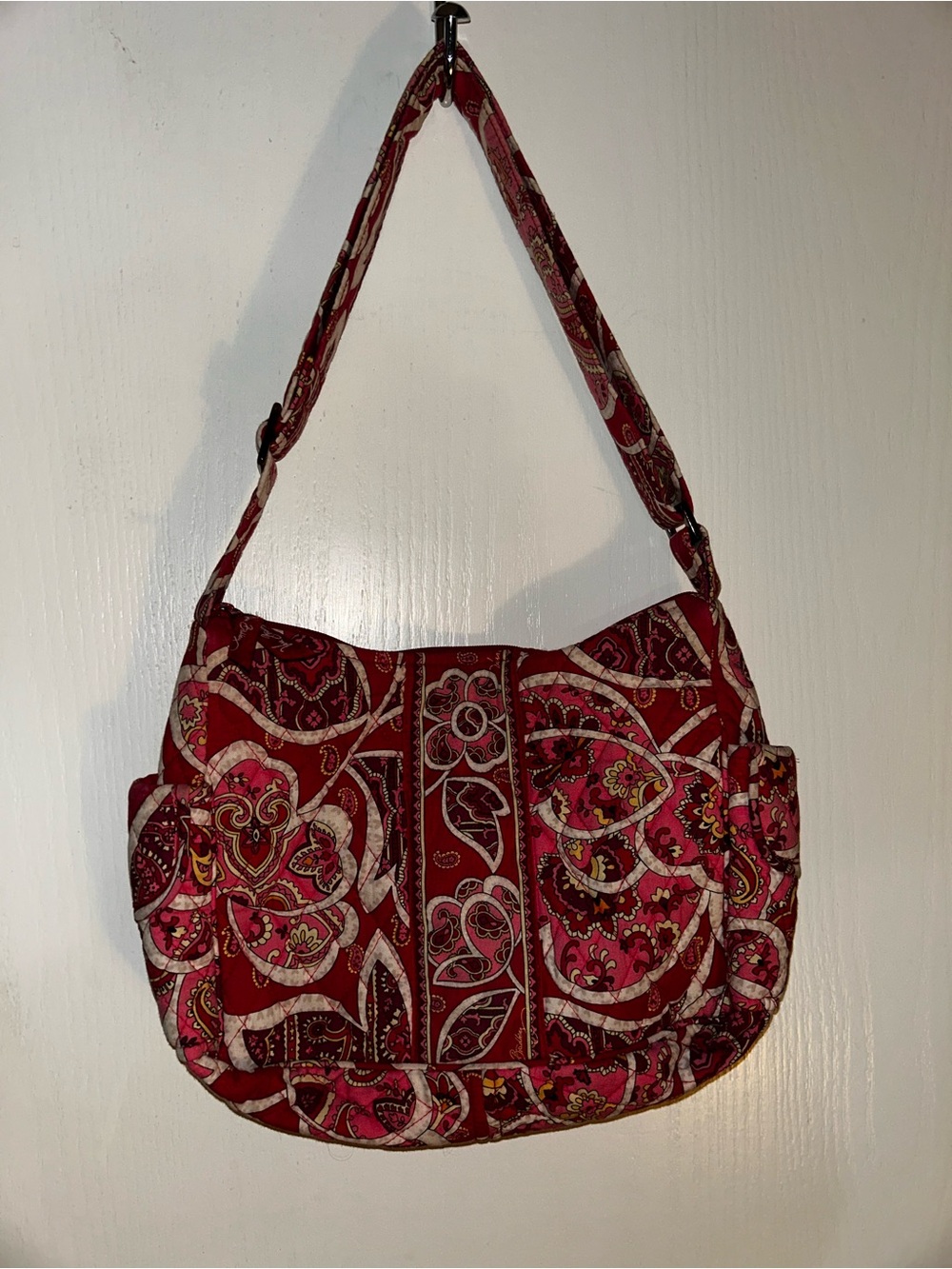 Vera Bradley Red Paisley Quilted Shoulder Bag